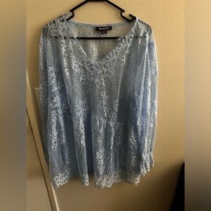 Beautiful light blue lace top with liner under shirt included